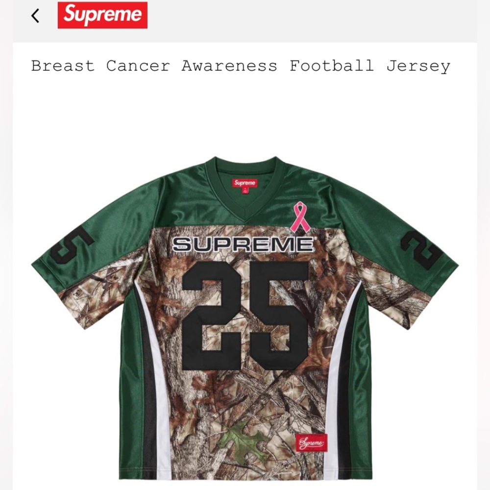 Supreme Breast Cancer Awareness Jersey “Green” XL BNWT Brand New In Bag